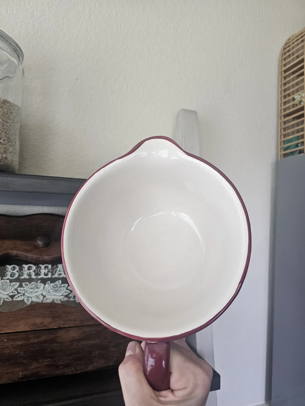 Vintage NANTUCKET Hand-Painted Fruit Pattern Mixing Bowl - Red and Green